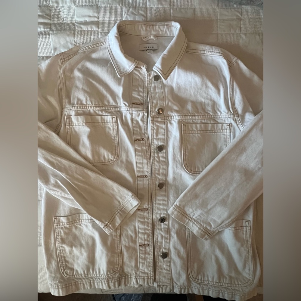 Topshop White Denim Jacket